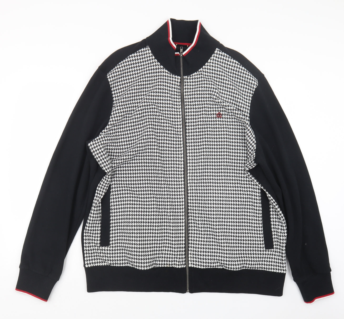 merc. London Mens Black Houndstooth  Jacket  Size 2XL