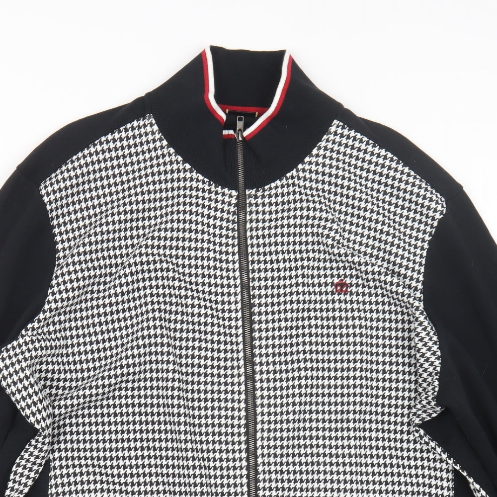 merc. London Mens Black Houndstooth  Jacket  Size 2XL