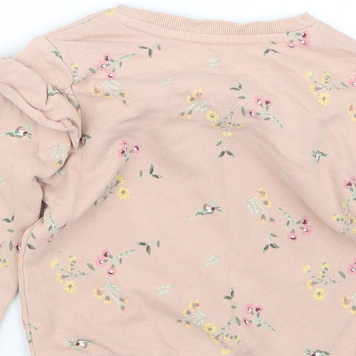 George Girls Pink Floral  Pullover Jumper Size 3-4 Years