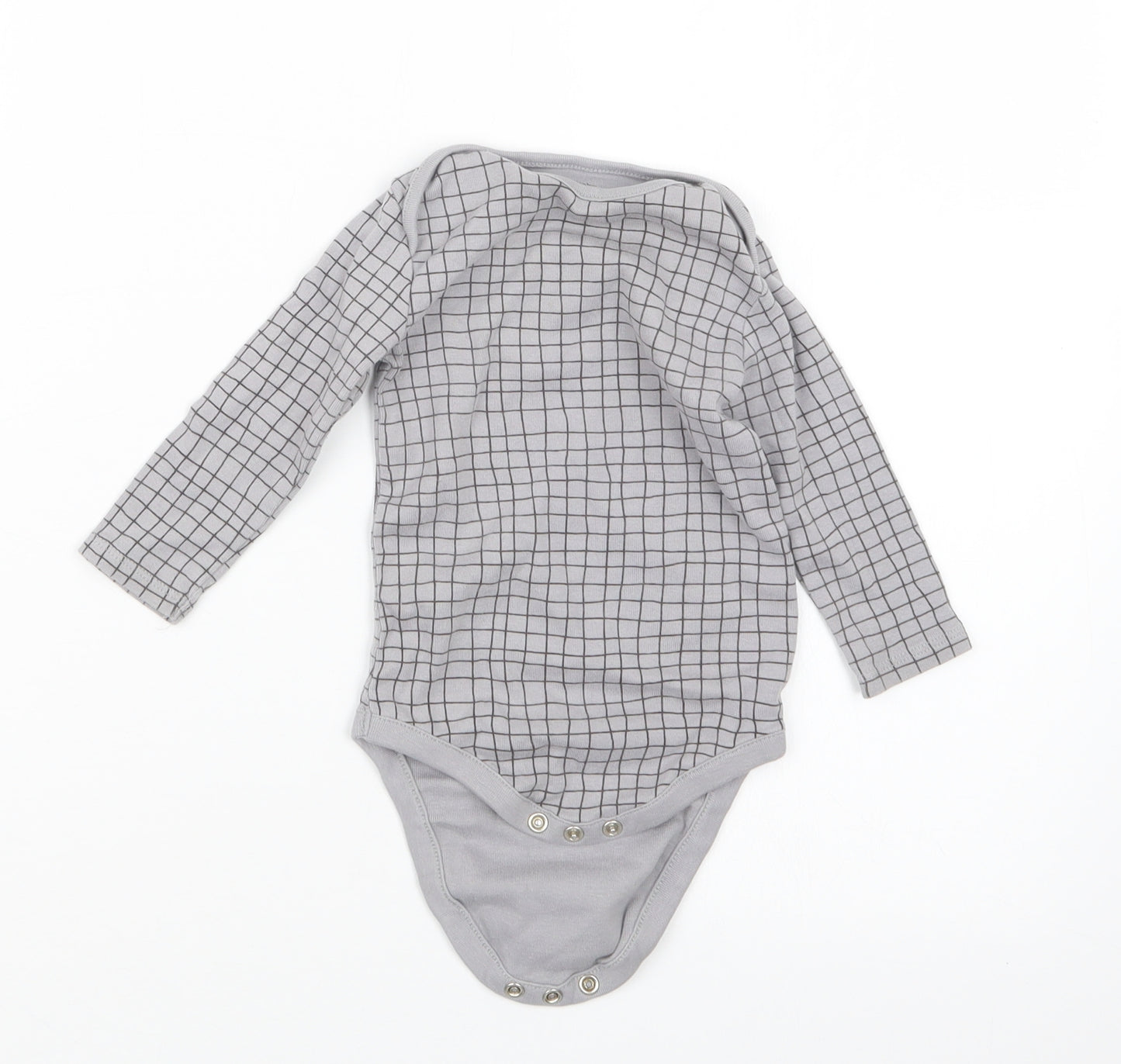 NEXT Boys Grey Check  Babygrow One-Piece Size 6-9 Months