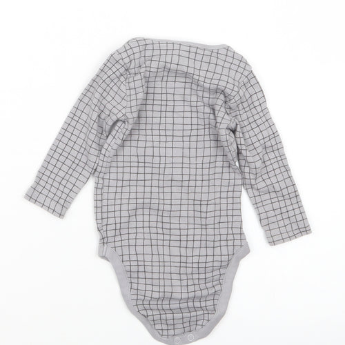 NEXT Boys Grey Check  Babygrow One-Piece Size 6-9 Months
