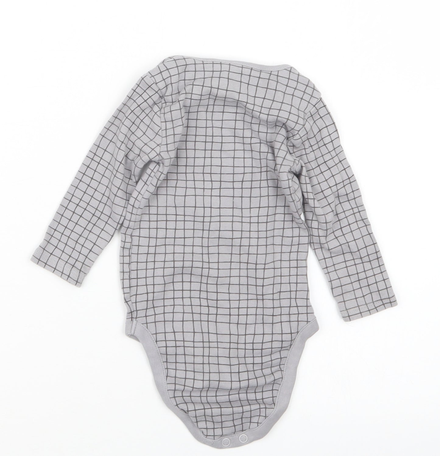 NEXT Boys Grey Check  Babygrow One-Piece Size 6-9 Months