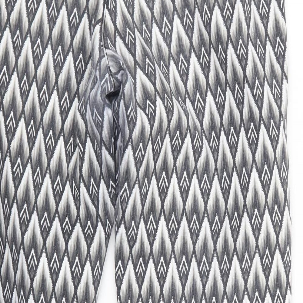 H&M Womens Black Geometric  Trousers  Size 12 L27.5 in
