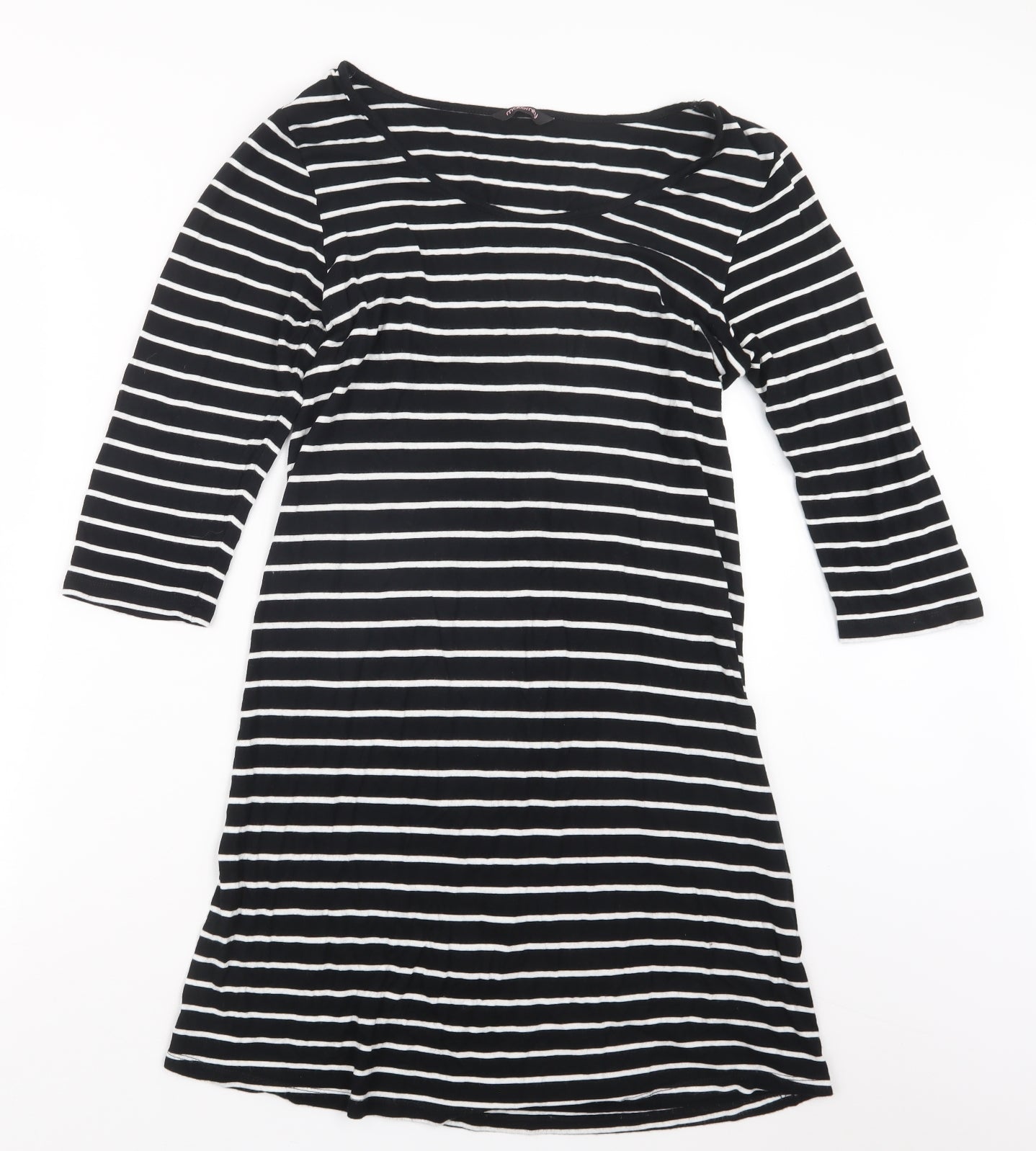 George Womens Black Striped  Basic T-Shirt Size 12