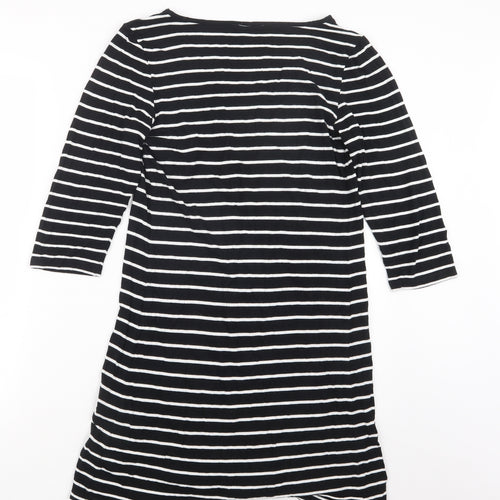 George Womens Black Striped  Basic T-Shirt Size 12