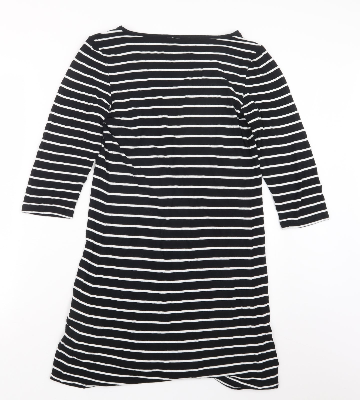 George Womens Black Striped  Basic T-Shirt Size 12
