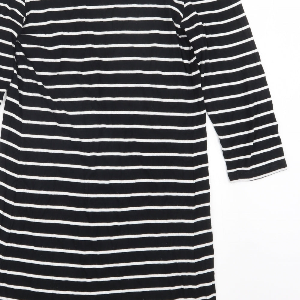 George Womens Black Striped  Basic T-Shirt Size 12