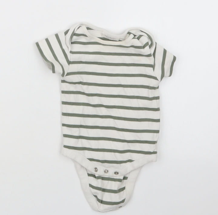 NEXT Boys Green Striped Babygrow One-Piece Size 3-6 Months
