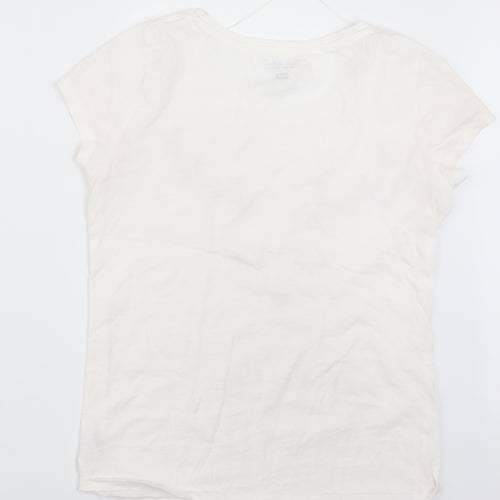 F&F Womens White Geometric  Top Pyjama Top Size 6  - Christmas