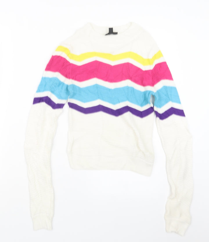 Topshop Womens White Pullover Jumper Size 6