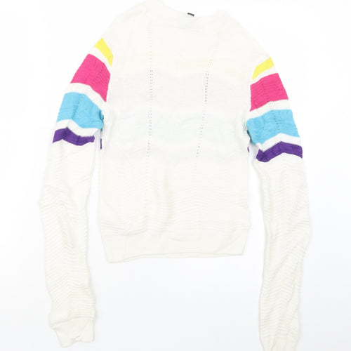 Topshop Womens White   Pullover Jumper Size 6