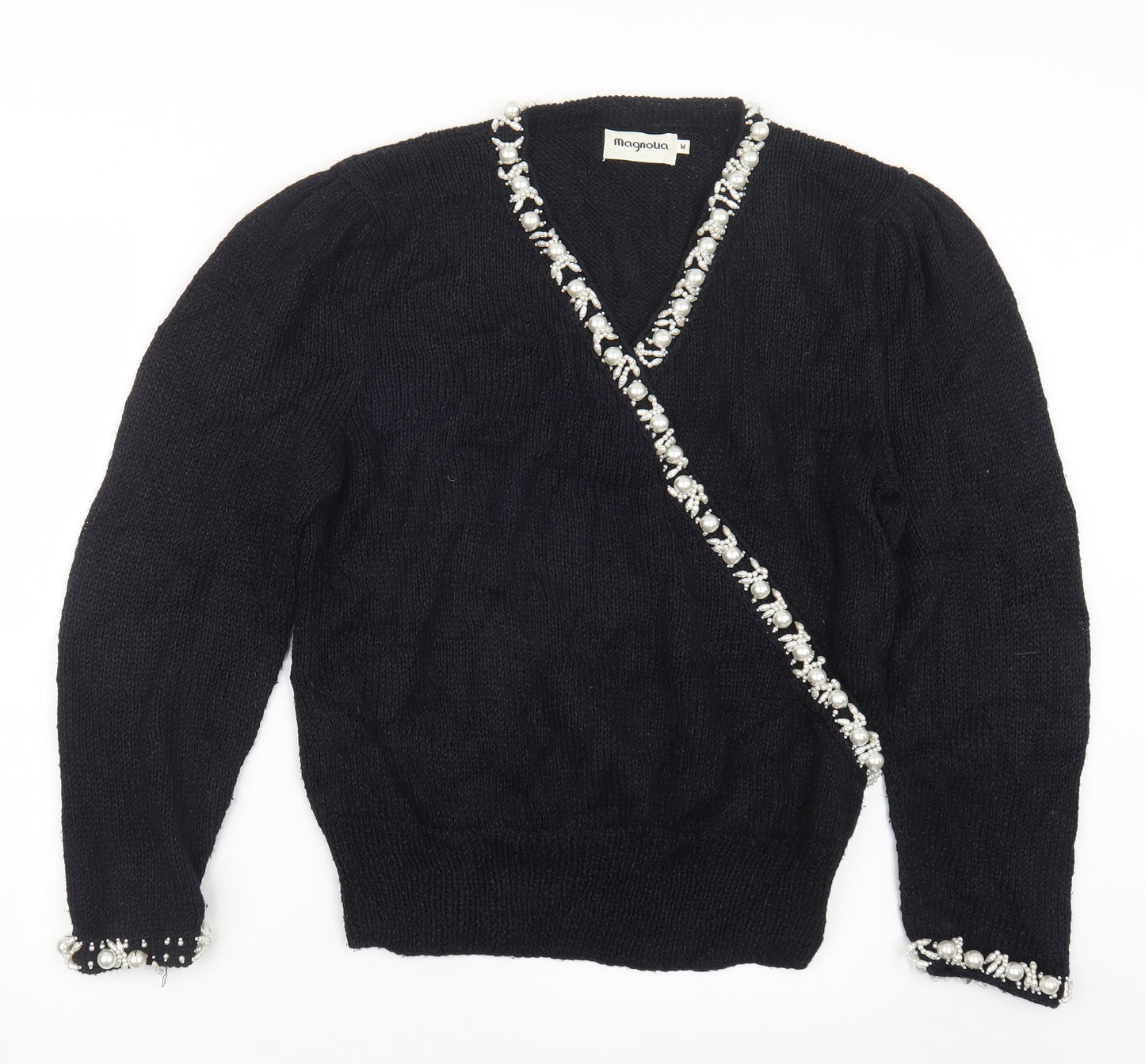Magnolia Womens Blue  Knit Pullover Jumper Size M