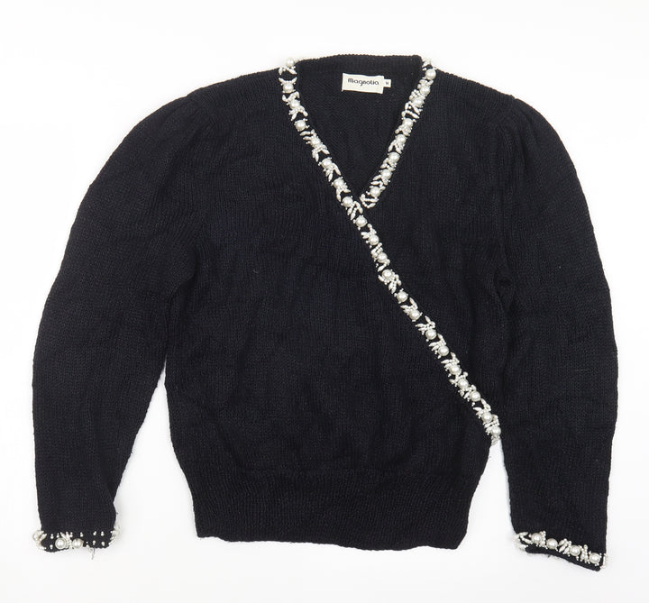 Magnolia Womens Blue Knit Pullover Jumper Size M