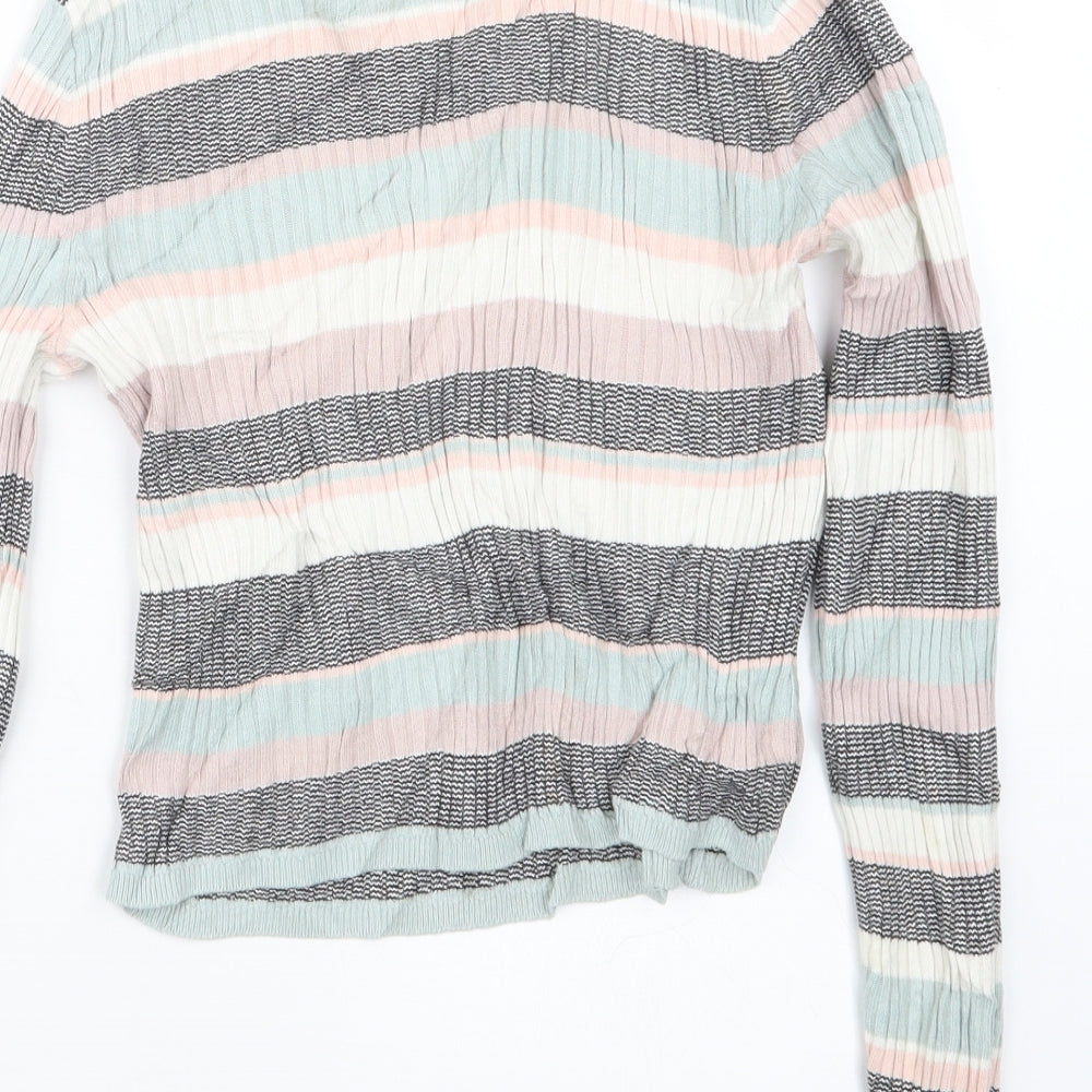New Look Girls Pink Striped  Pullover Jumper Size 12-13 Years