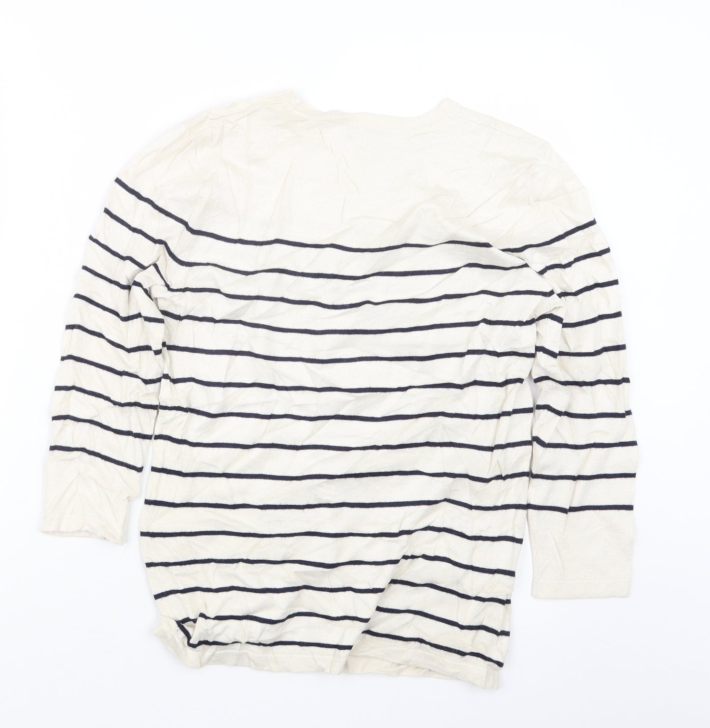 Warehouse Womens Beige Striped  Pullover Jumper Size 12