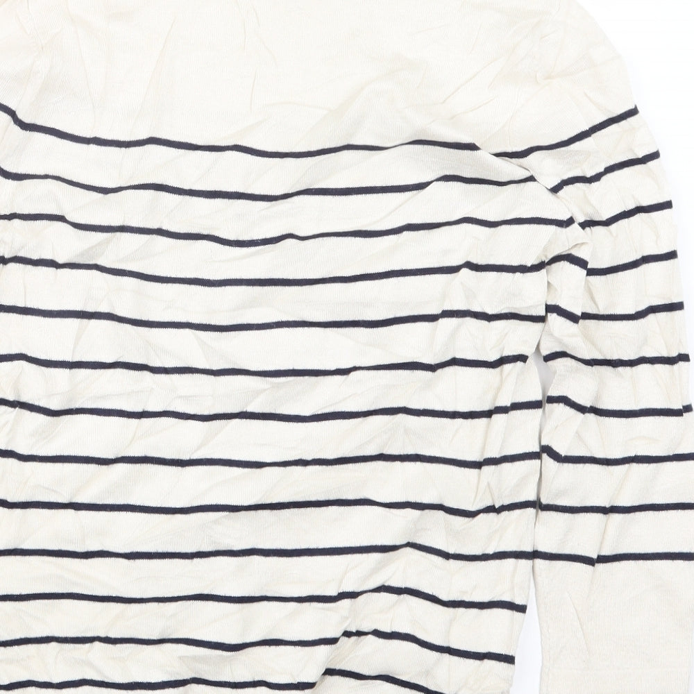 Warehouse Womens Beige Striped  Pullover Jumper Size 12