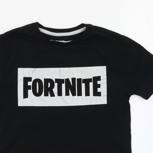 Primark Boys Black   Basic T-Shirt Size S  - Fortnite