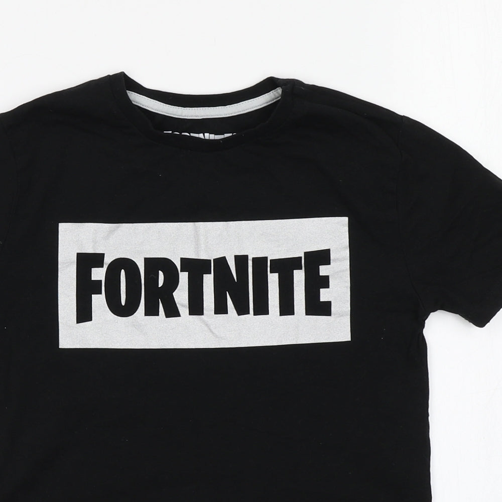 Primark Boys Black   Basic T-Shirt Size S  - Fortnite