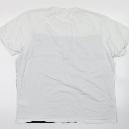 Primark Mens White Colourblock   T-Shirt Size L  - Playstation