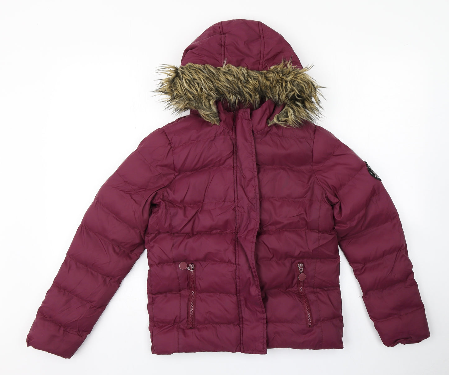 Board Angels Girls Purple   Parka Coat Size 9-10 Years