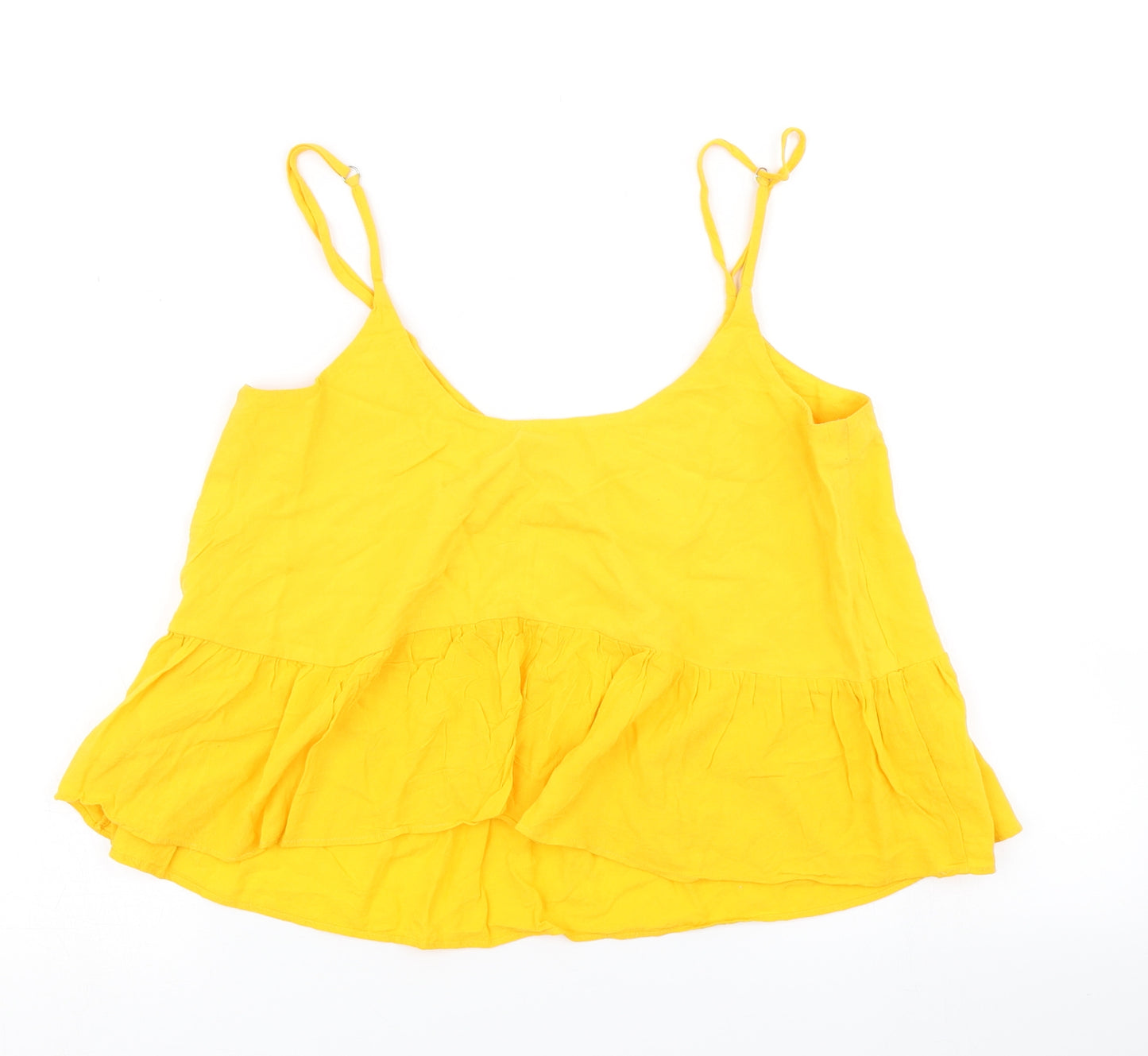 Topshop Womens Yellow   Camisole T-Shirt Size 8  - Cropped