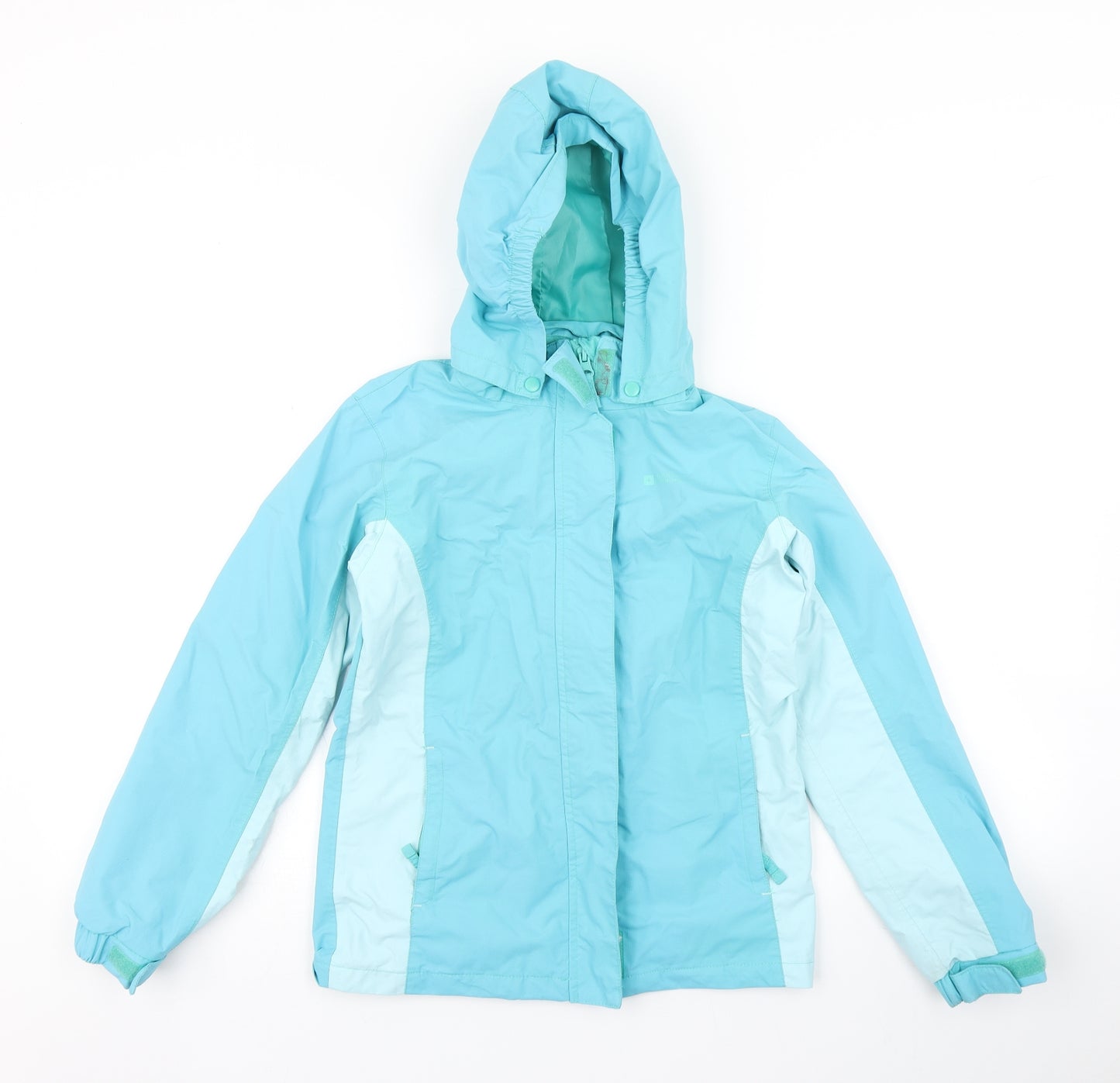 Mountain Warehouse Girls Blue Colourblock  Rain Coat Coat Size 9-10 Years