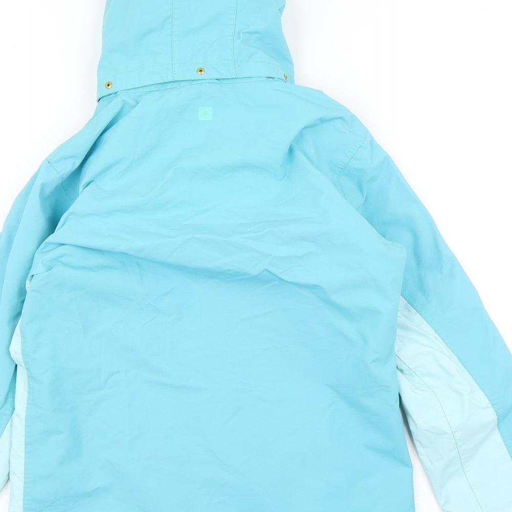 Mountain Warehouse Girls Blue Colourblock  Rain Coat Coat Size 9-10 Years