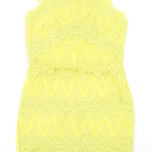 River Island Womens Yellow   Pencil Dress  Size 10