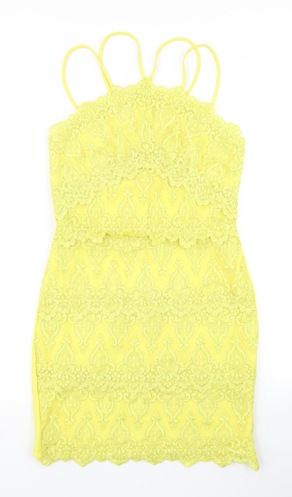 River Island Womens Yellow   Pencil Dress  Size 10