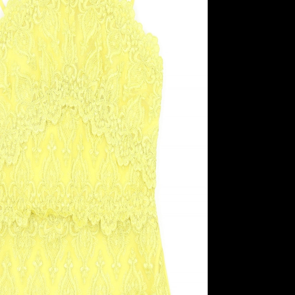 River Island Womens Yellow   Pencil Dress  Size 10