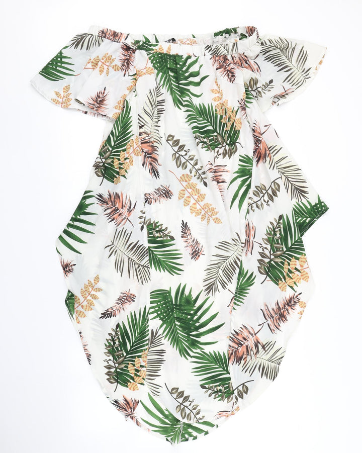 SheIn Womens White Floral Kaftan Size S