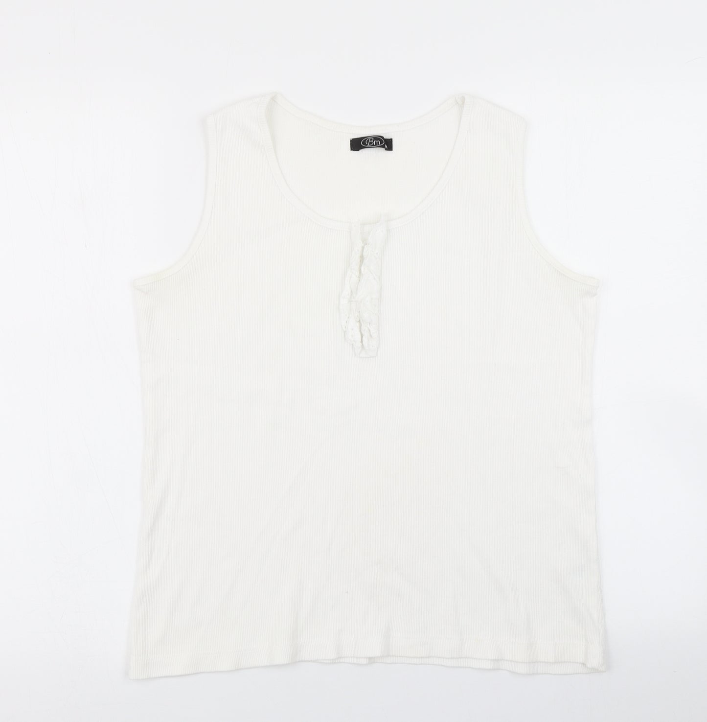 BM Womens White   Basic Tank Size M