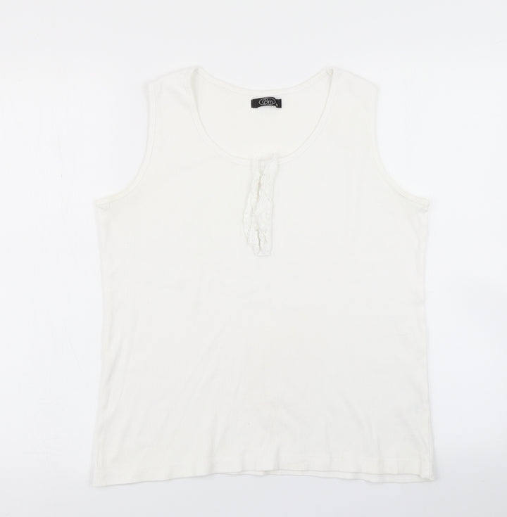 BM Womens White   Basic Tank Size M