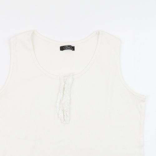 BM Womens White   Basic Tank Size M