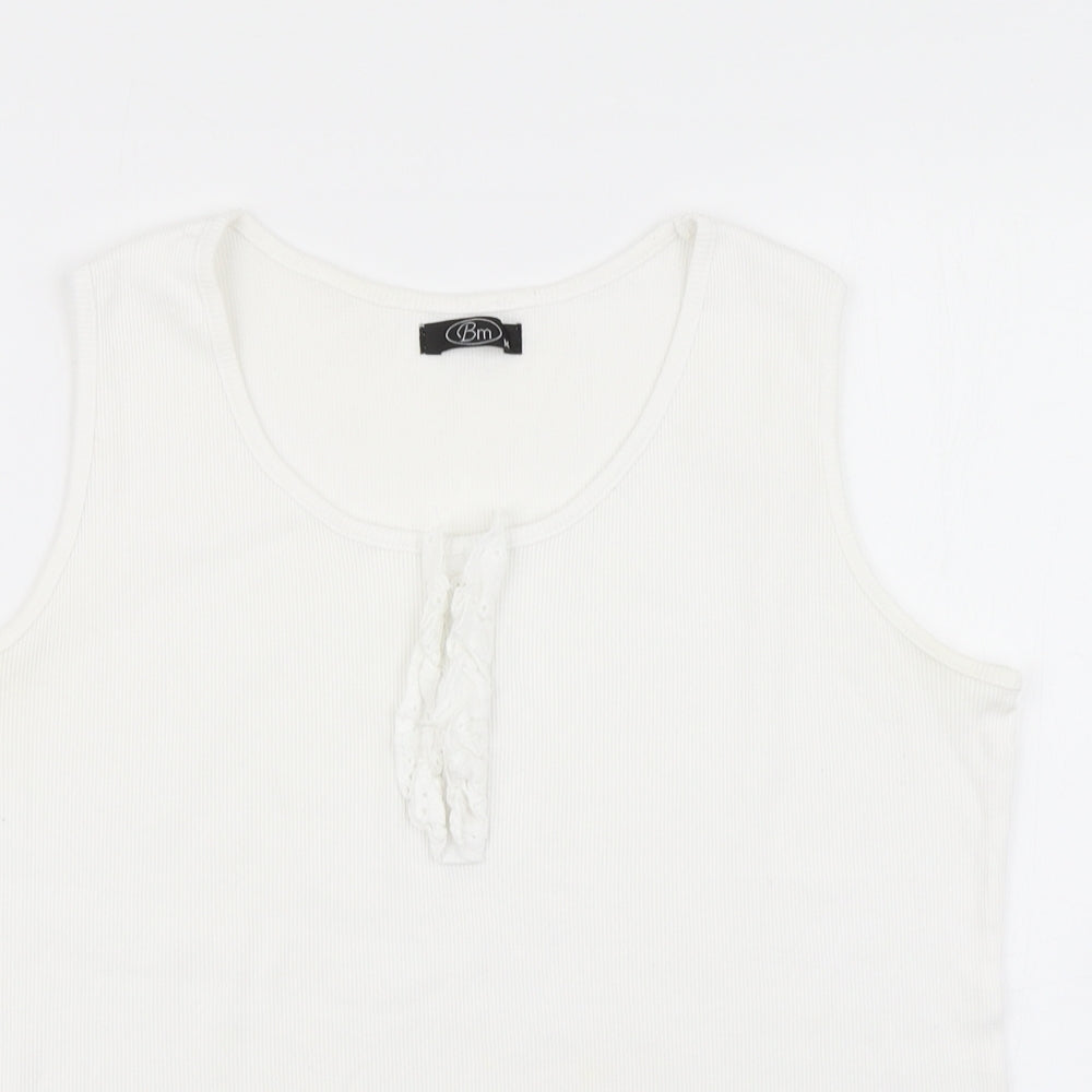 BM Womens White   Basic Tank Size M