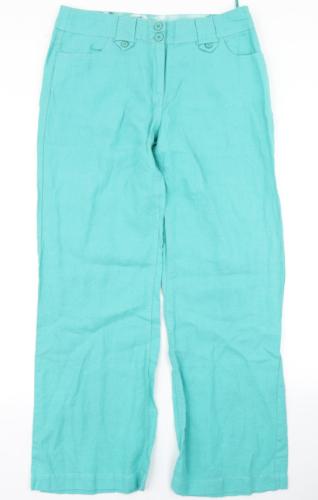 Per Una Womens Blue   Chino Trousers Size 14 L30 in