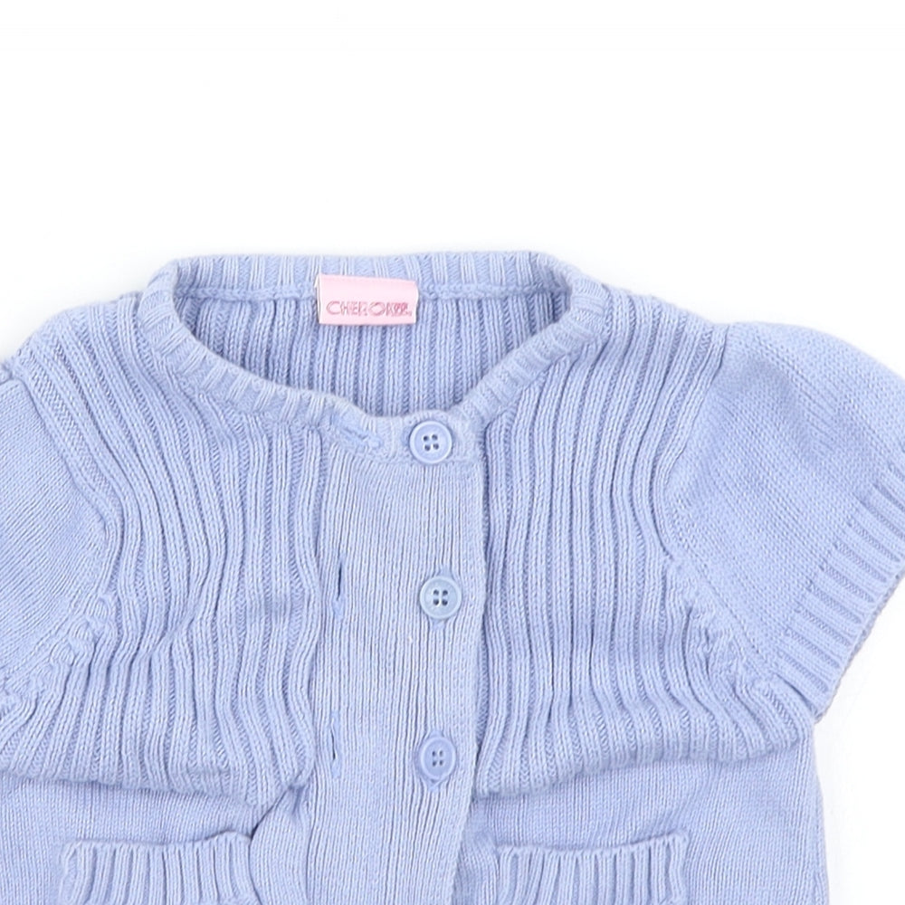 Cherokee Girls Blue  Knit Cardigan Jumper Size 2-3 Years