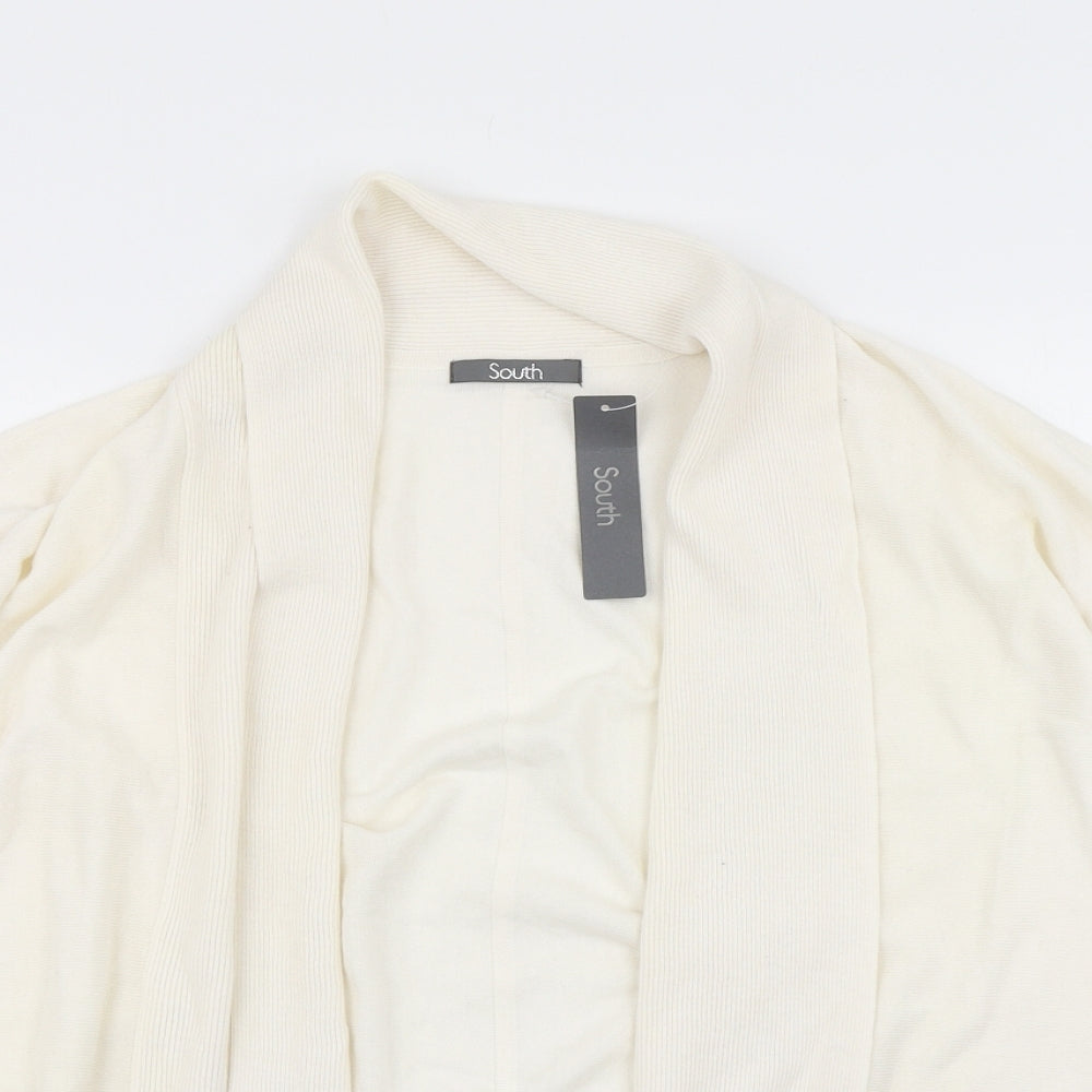 Soutgh Womens White  Knit Cardigan Jumper Size 16