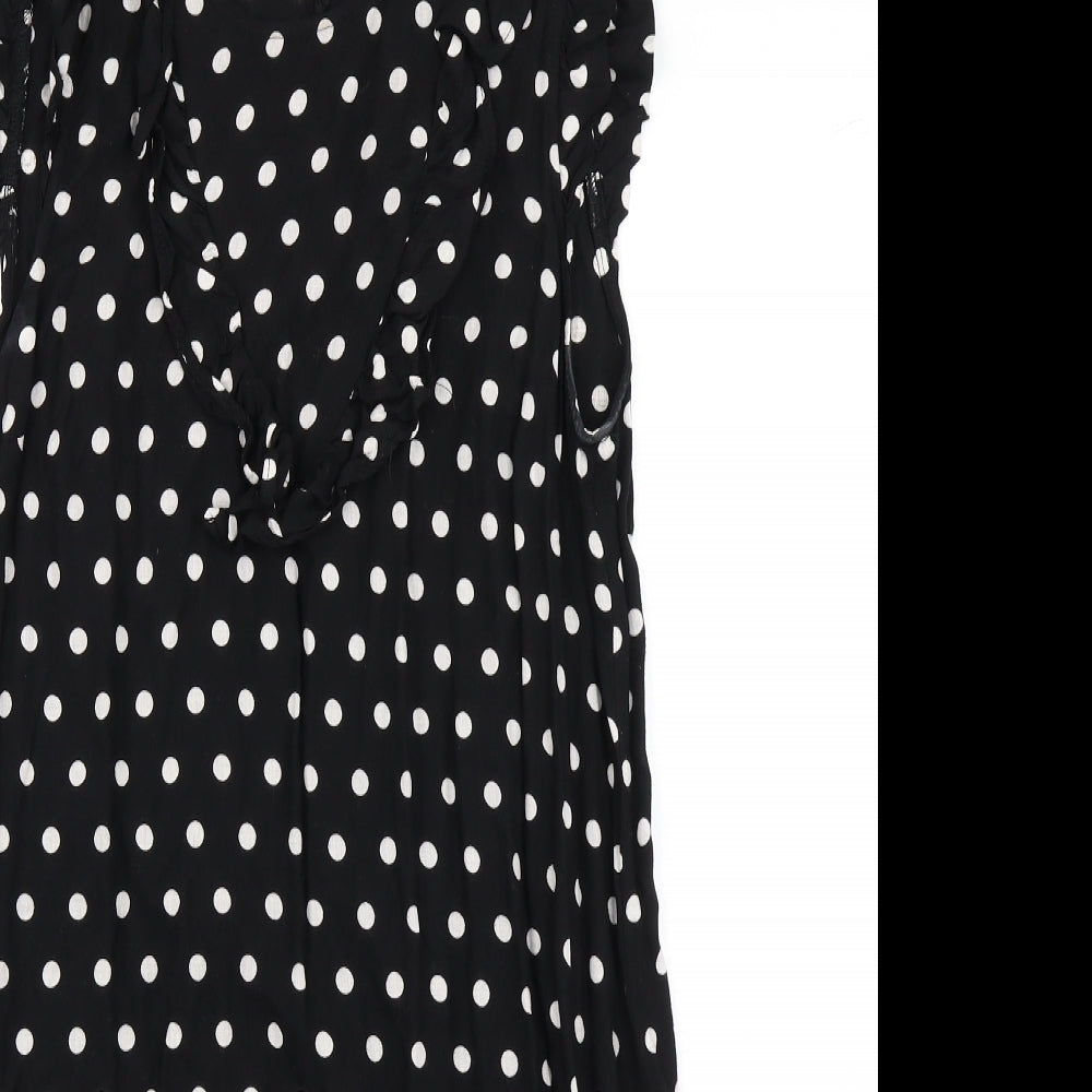 Dorothy Perkins Womens Black Polka Dot  A-Line  Size 14