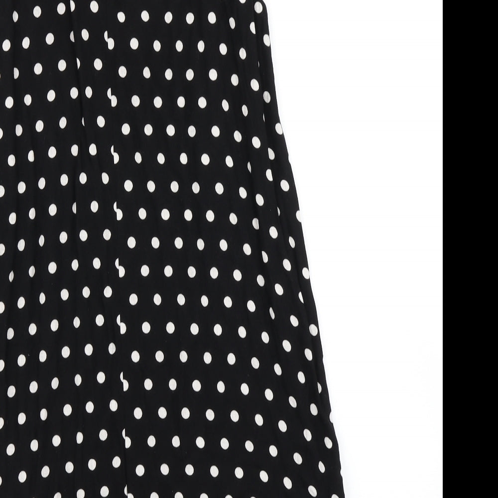Dorothy Perkins Womens Black Polka Dot  A-Line  Size 14