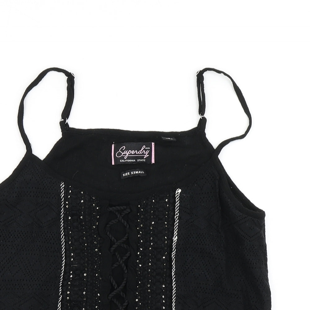 Superdry Womens Black   Camisole T-Shirt Size XS