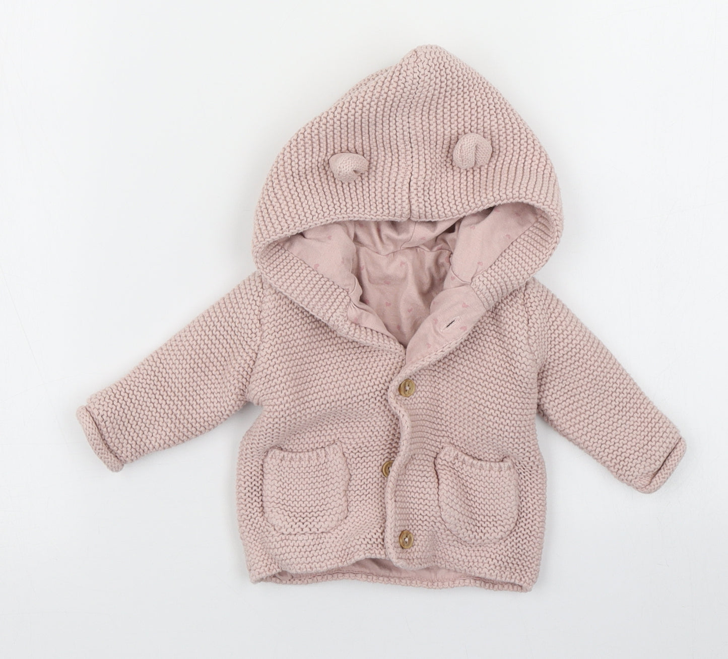 George Girls Pink  Knit Cardigan Jumper Size 0-3 Months