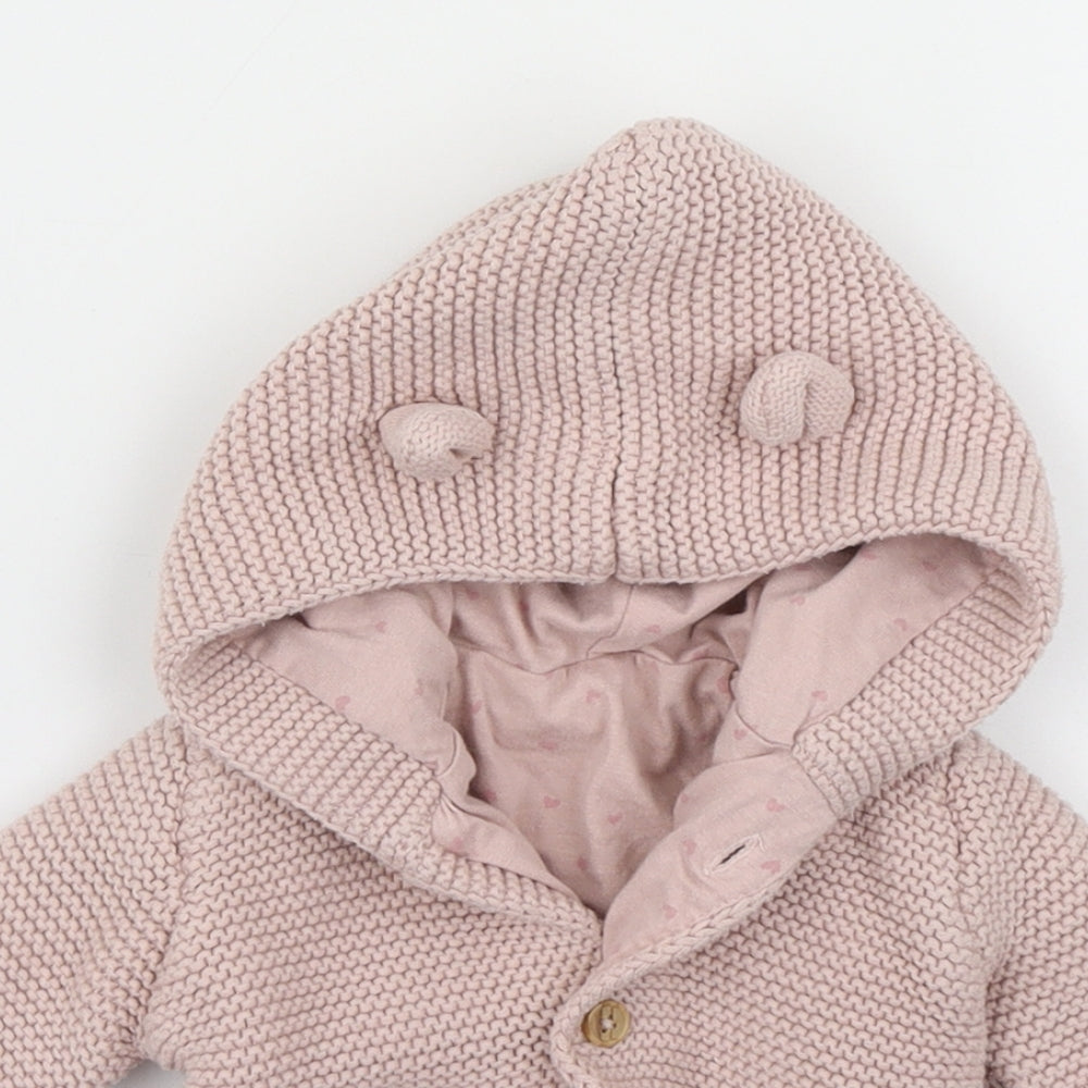 George Girls Pink  Knit Cardigan Jumper Size 0-3 Months