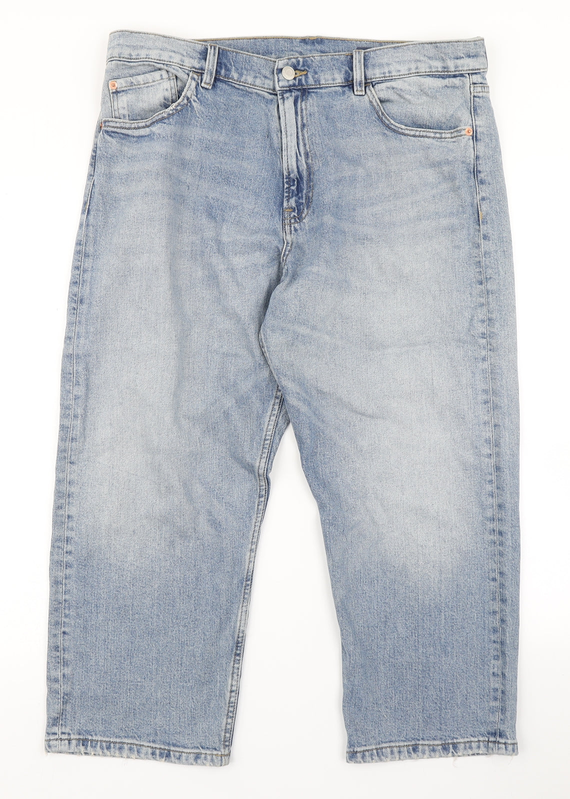M&S Womens Blue  Denim Straight Jeans Size 16 L22 in