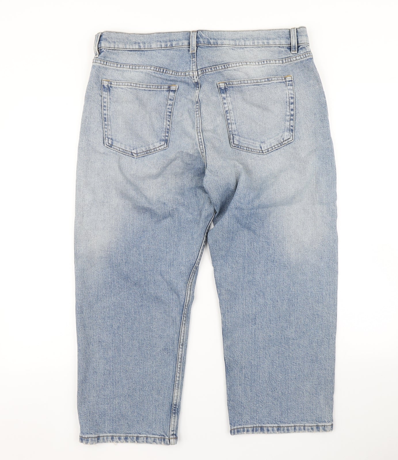 M&S Womens Blue  Denim Straight Jeans Size 16 L22 in