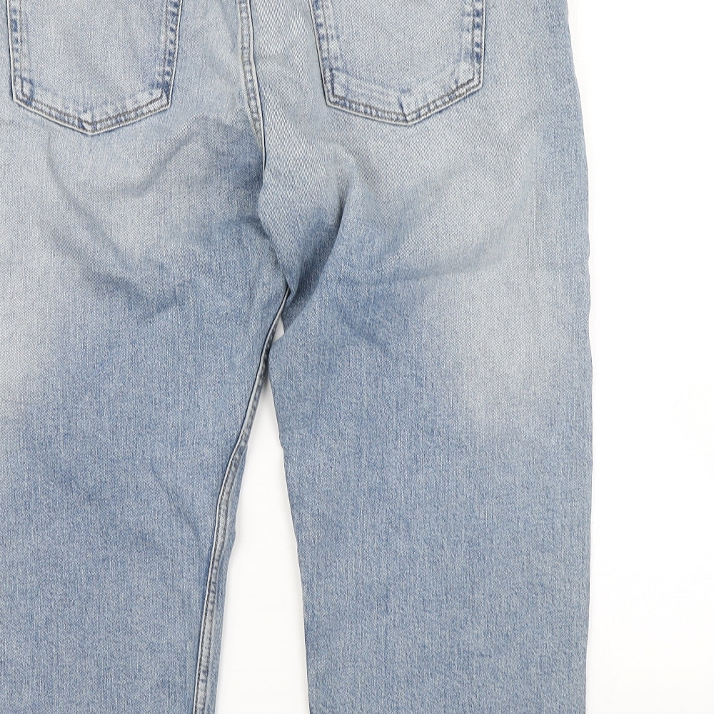 M&S Womens Blue  Denim Straight Jeans Size 16 L22 in