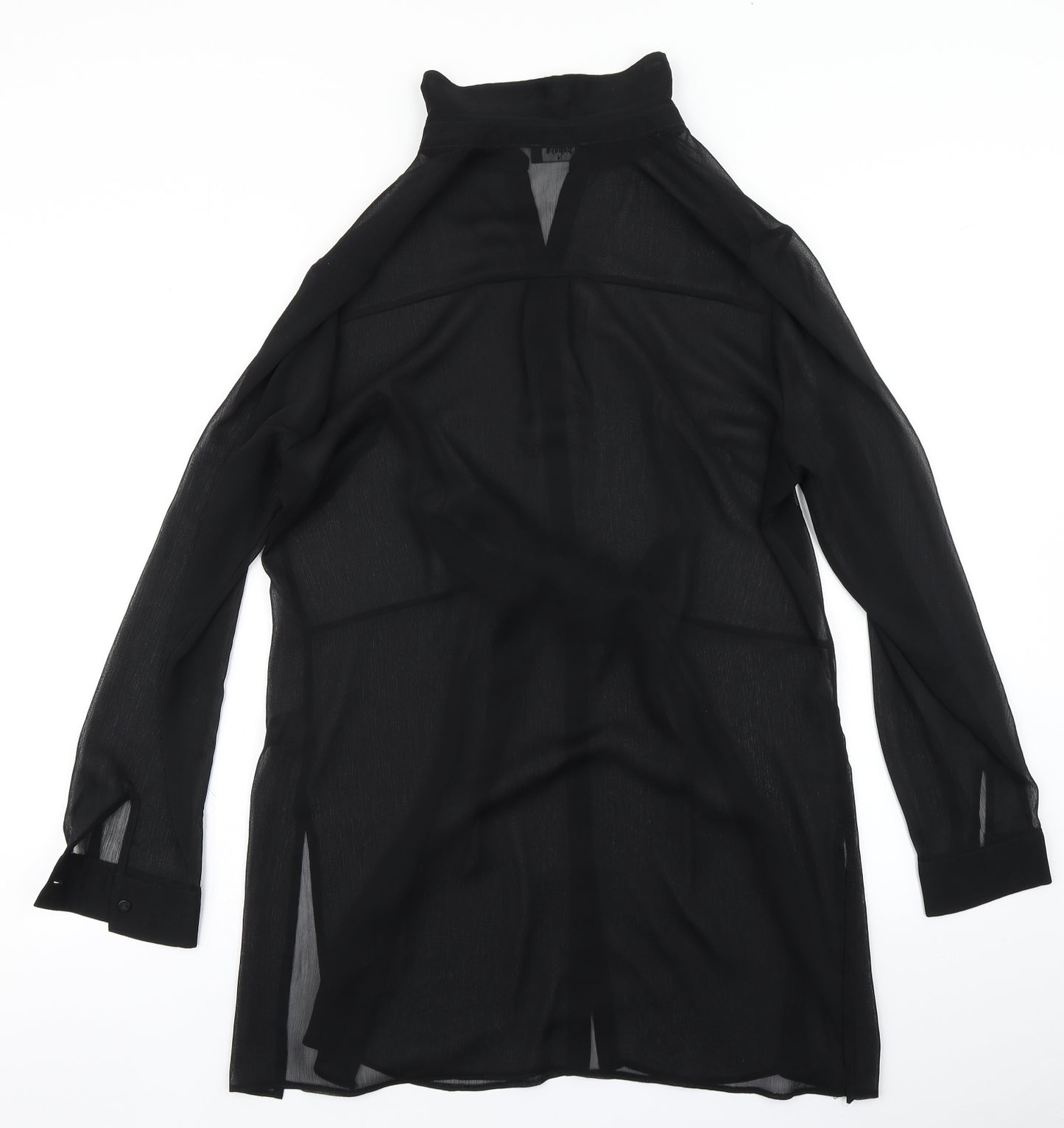Papaya Womens Black   Basic Button-Up Size 14  - longline