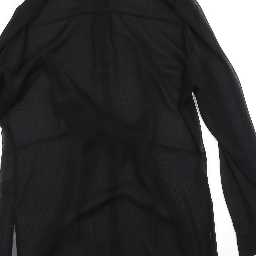 Papaya Womens Black   Basic Button-Up Size 14  - longline