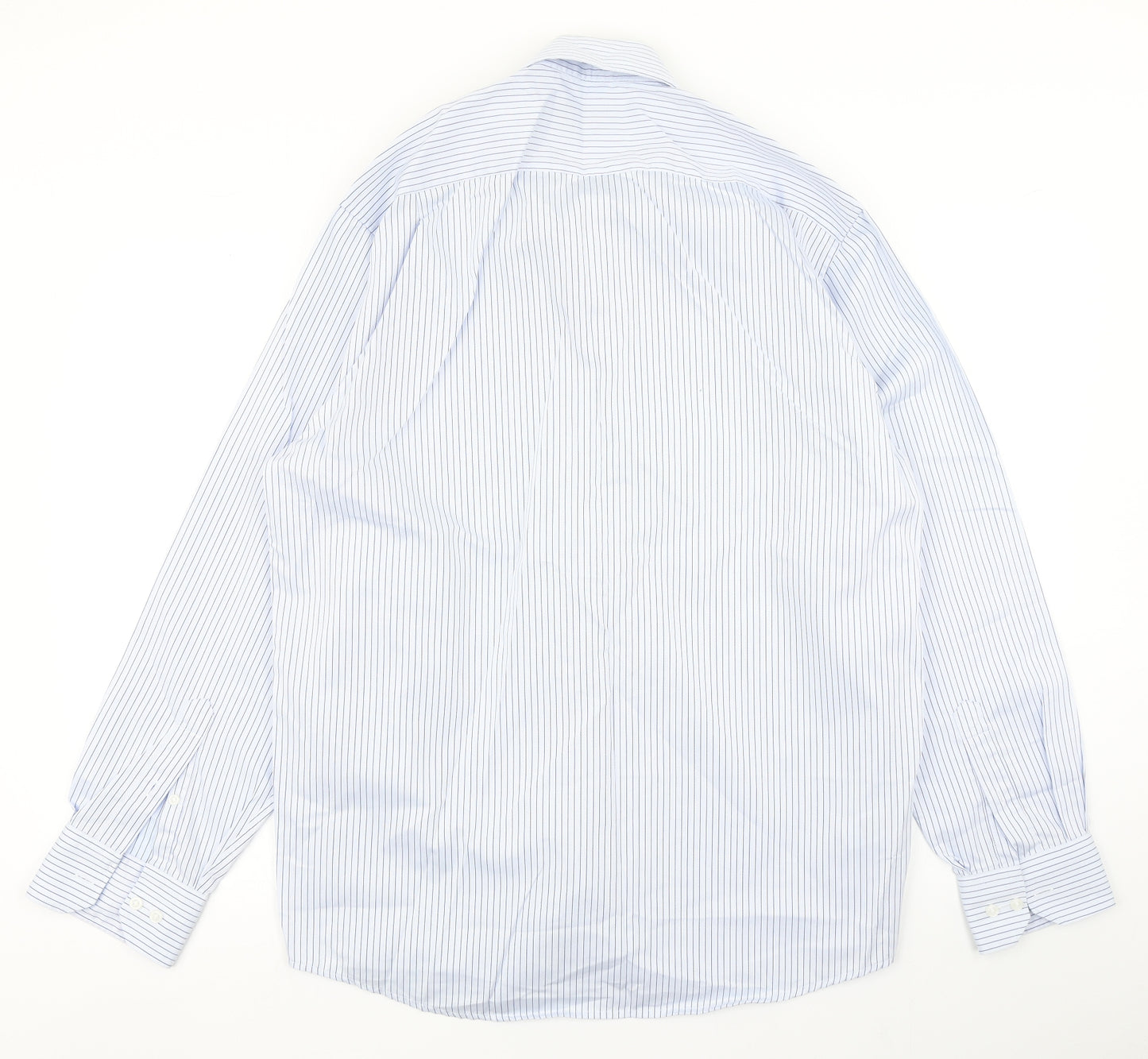 Marks & Spencer Mens Blue Striped   Dress Shirt Size 16