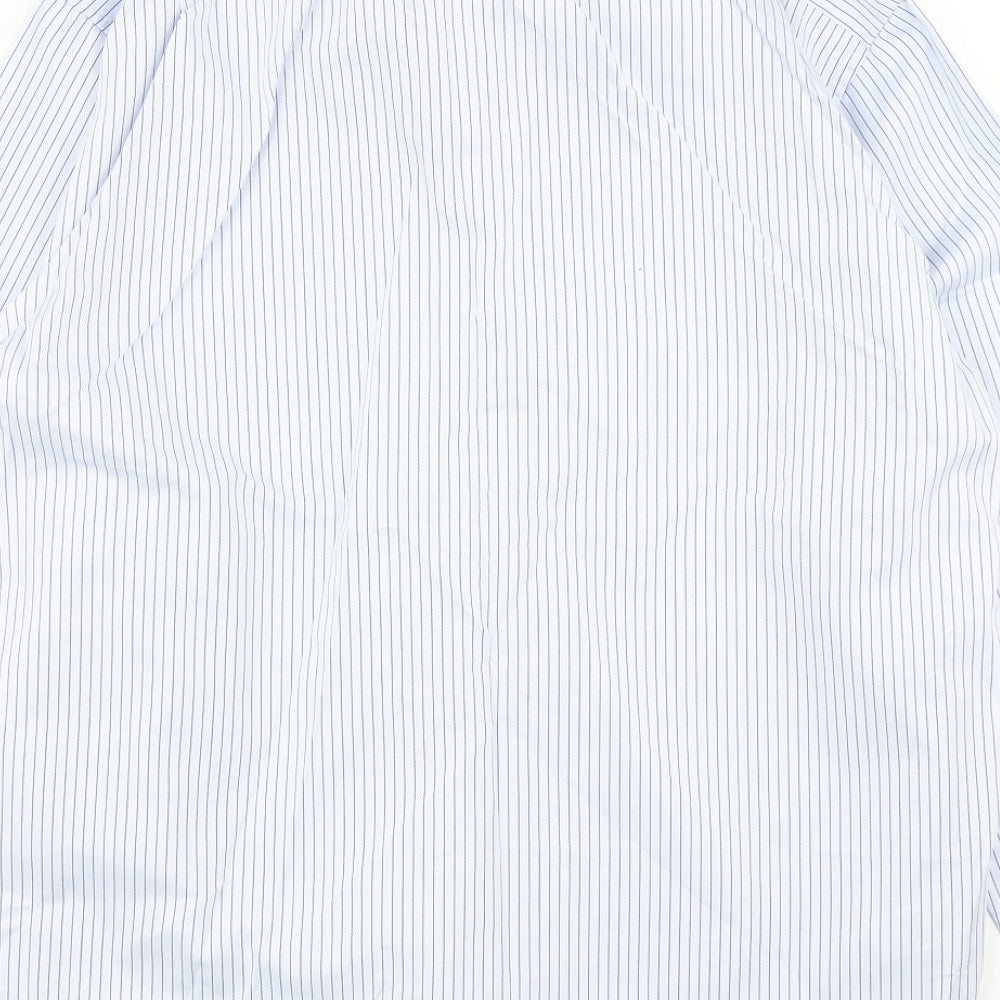 Marks & Spencer Mens Blue Striped   Dress Shirt Size 16